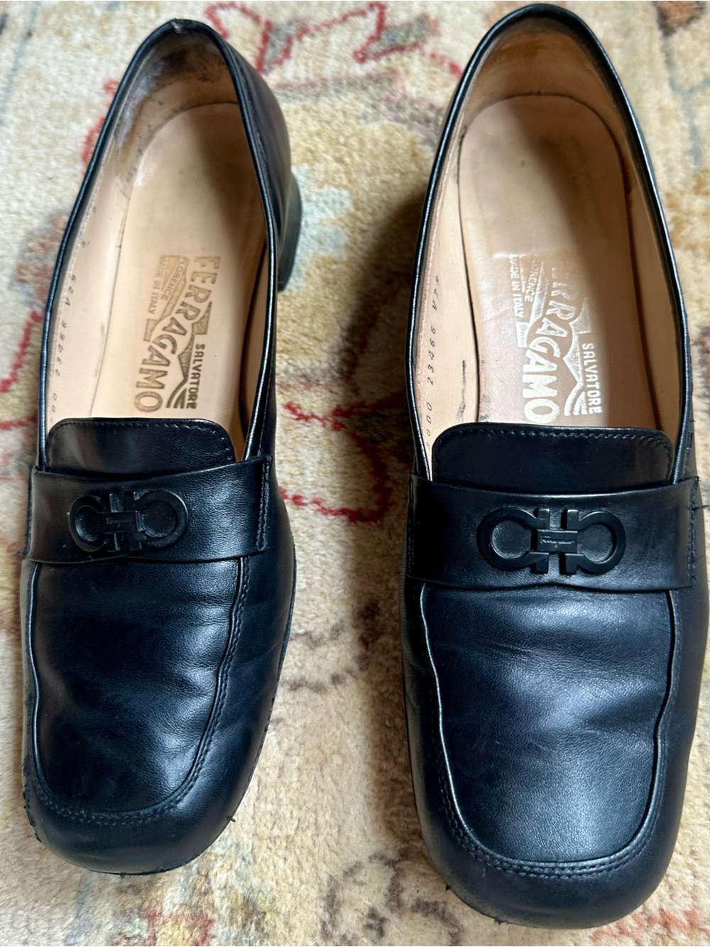Salvatore Ferragamo Black Leather Gancini Bit Loafers 8